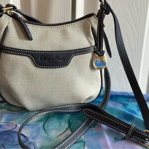 Dooney and Bourke Navy and Cream Crossbody Bag